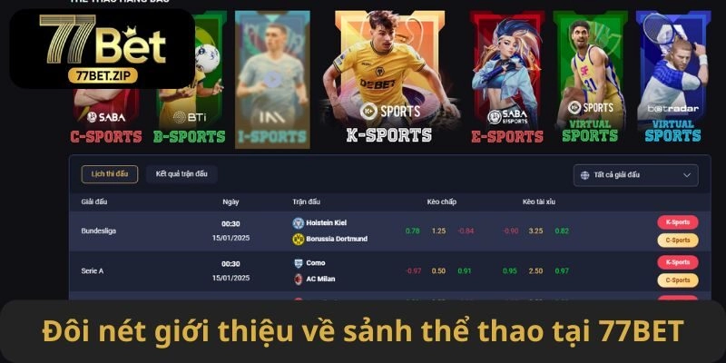 Đôi nét giới thiệu về sảnh thể thao tại nhà cái 77BET